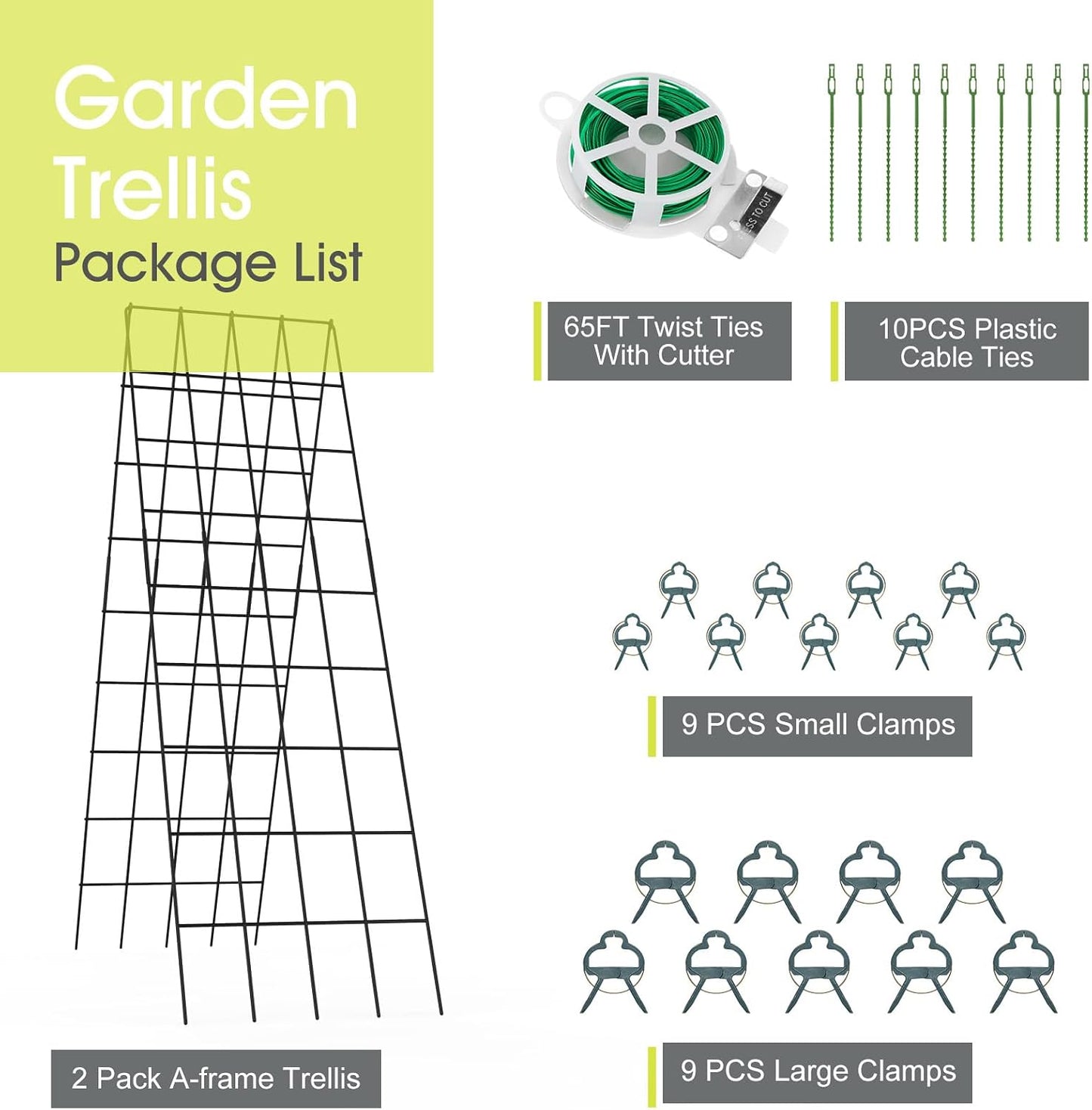 Cucumber Trellis for Raised Bed, Garden Trellis 16.5 x 40 Inch, Green