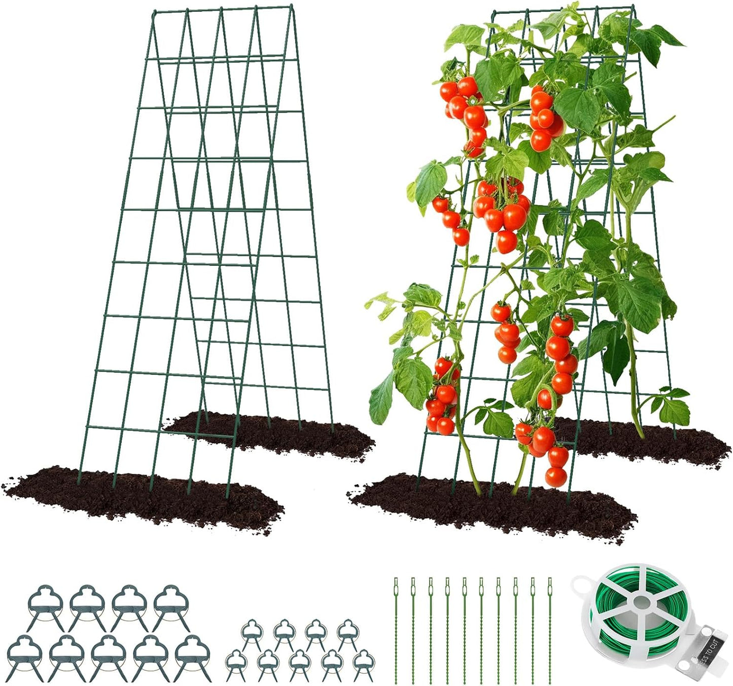 Cucumber Trellis for Raised Bed, Garden Trellis 16.5 x 40 Inch, Green