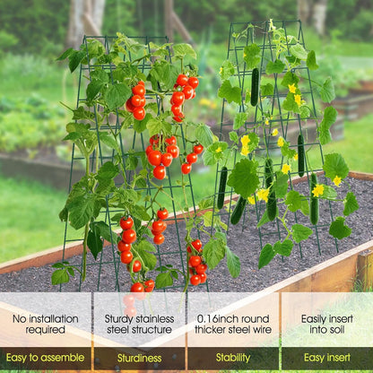 Cucumber Trellis for Raised Bed, Garden Trellis 16.5 x 40 Inch, Green