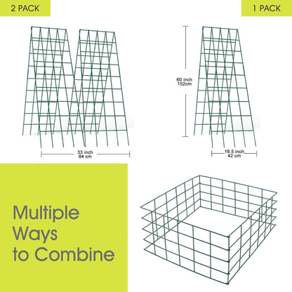 Cucumber Trellis for Raised Bed, Garden Trellis 16.5 x 40 Inch, Green