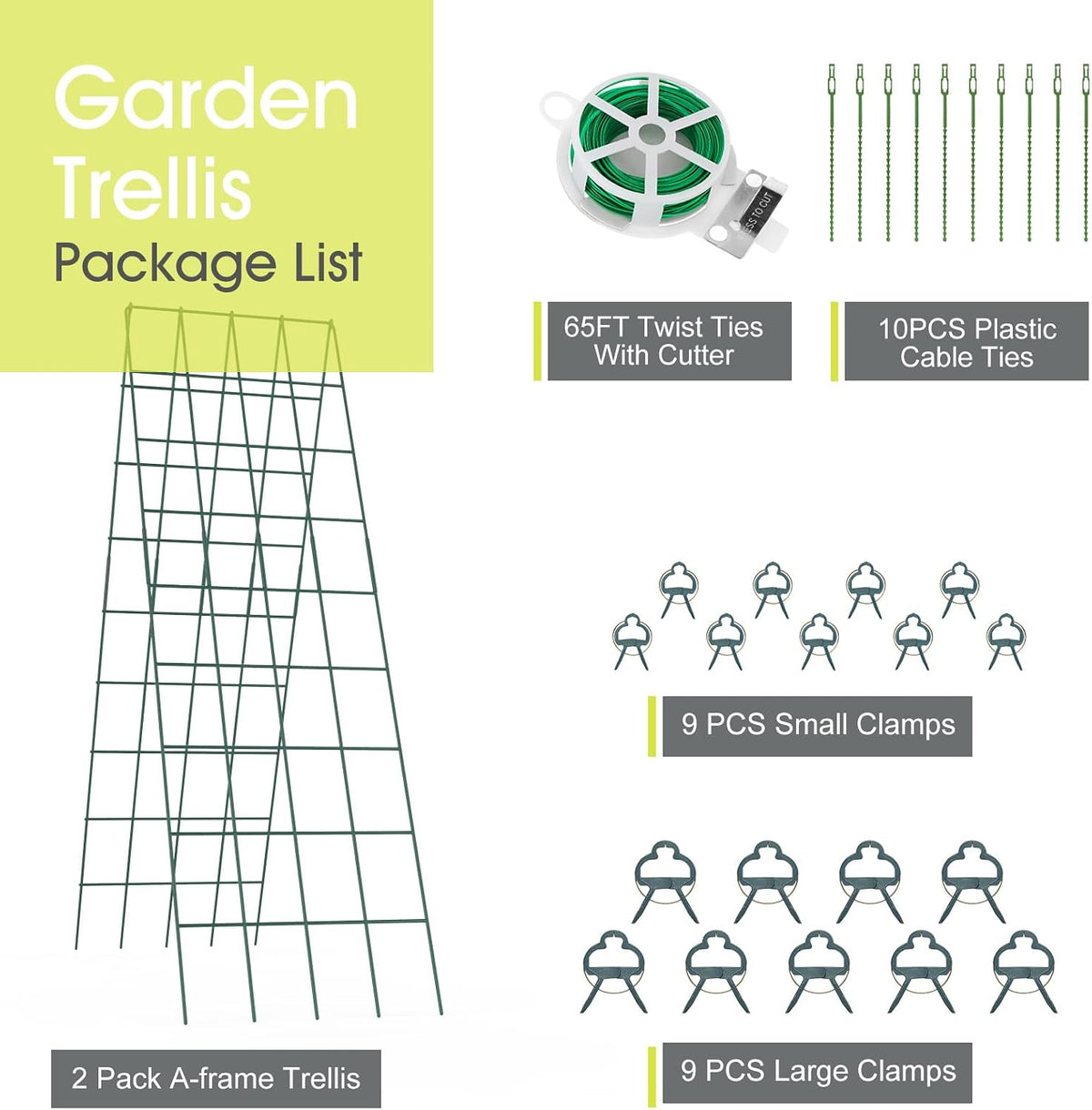 Cucumber Trellis for Raised Bed, Garden Trellis 16.5 x 40 Inch, Green