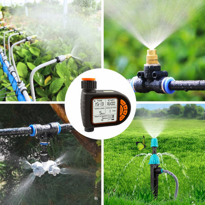 49FT Drip Irrigation Kits,Quick Connector Automatic Irrigation System,with Replaceable Bending Dropper,atomizing Copper Nozzle for Watering System for Garden Plant Lawn Patio. (15M+12Nozzles)