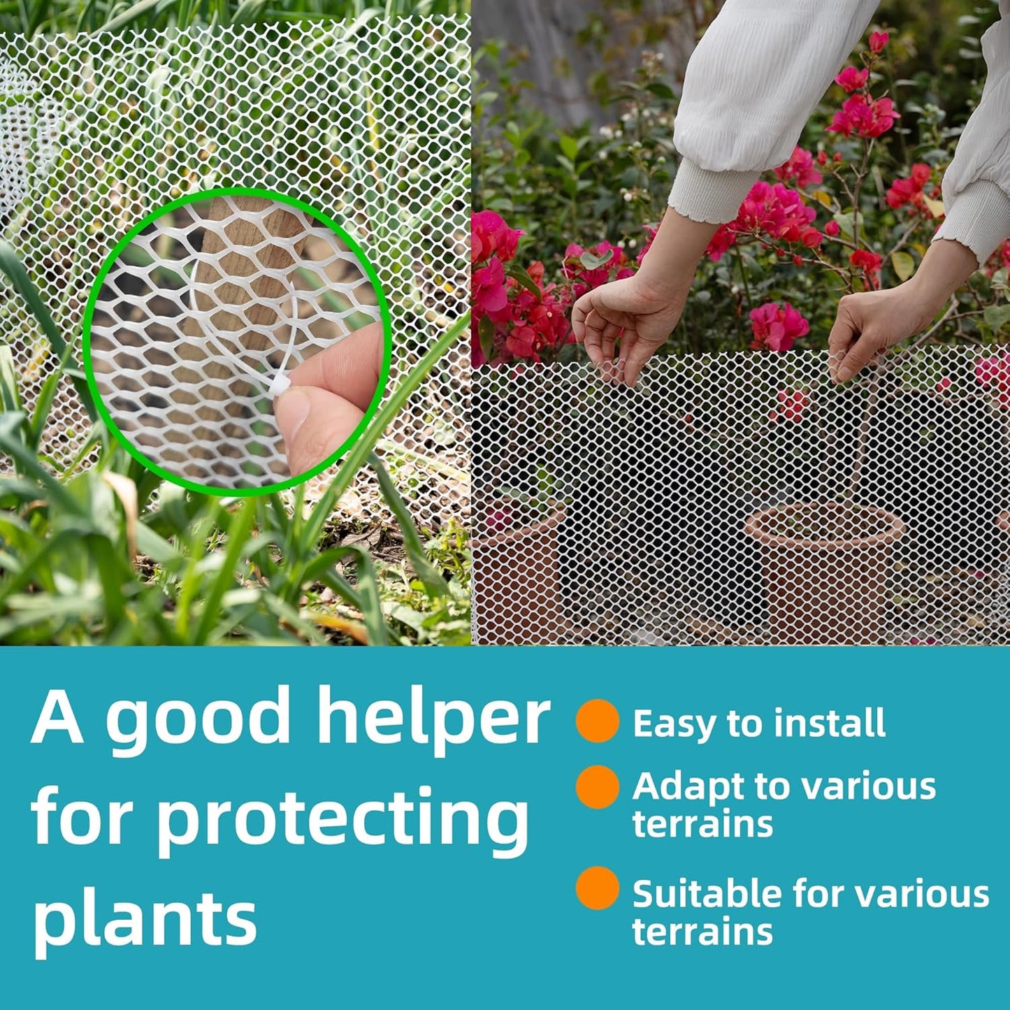 Pet & Garden Safeguard - 15.7IN x 16.4FT Roll - Black Plastic Netting, Multi-Use Decorative Fencing for Poultry, Dogs, Rabbits,Chicken and Snake Barrier