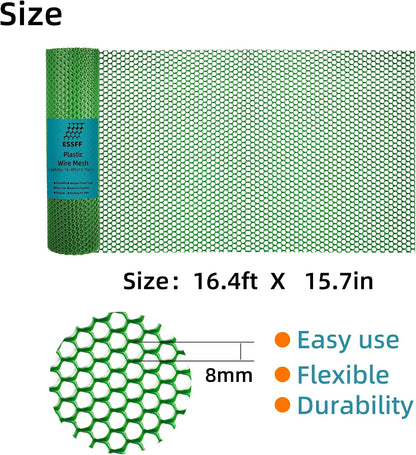 Pet & Garden Safeguard - 15.7IN x 16.4FT Roll - Black Plastic Netting, Multi-Use Decorative Fencing for Poultry, Dogs, Rabbits,Chicken and Snake Barrier