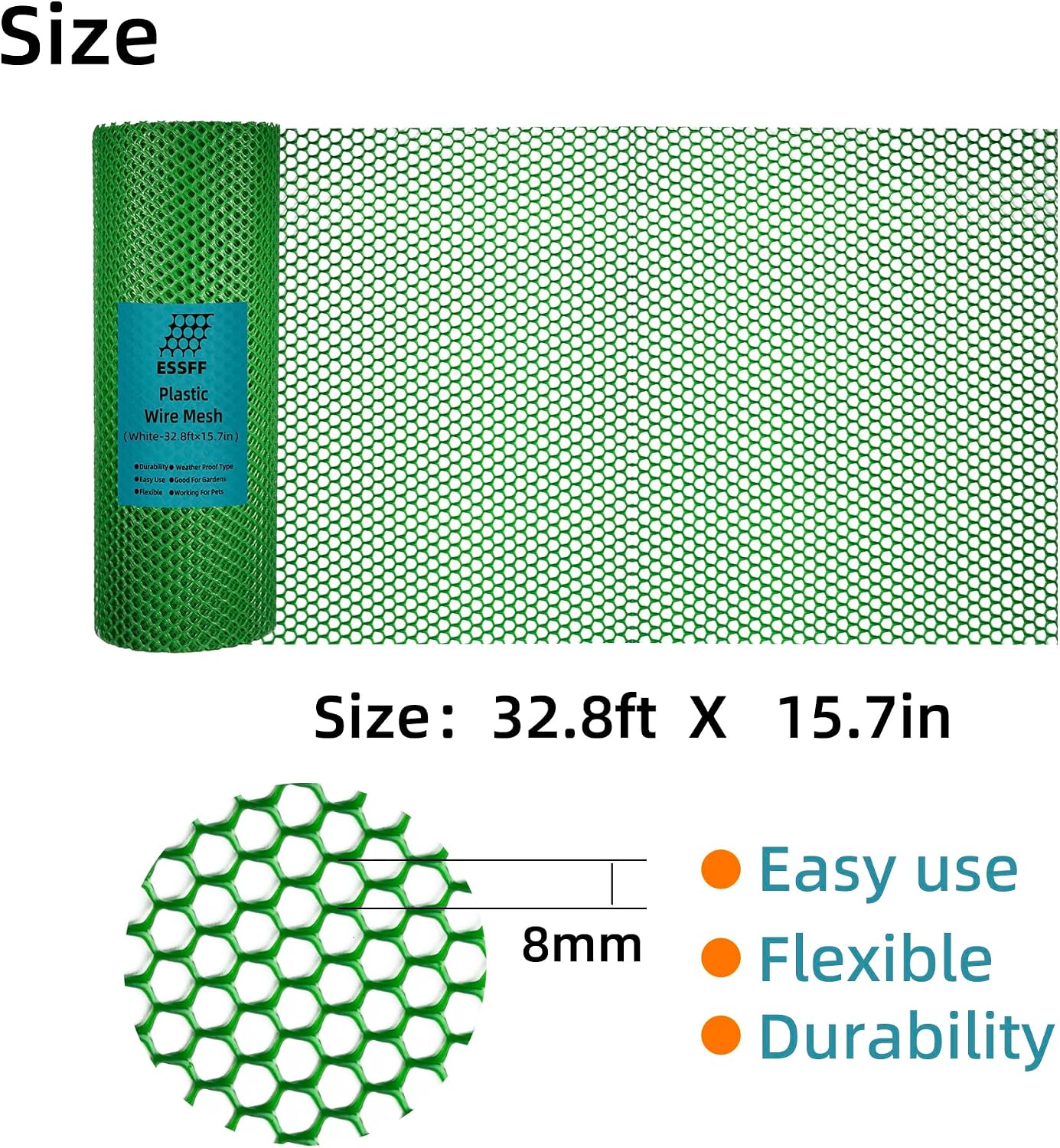 Pet & Garden Safeguard - 15.7IN x 16.4FT Roll - Black Plastic Netting, Multi-Use Decorative Fencing for Poultry, Dogs, Rabbits,Chicken and Snake Barrier
