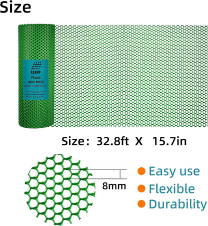 Pet & Garden Safeguard - 15.7IN x 16.4FT Roll - Black Plastic Netting, Multi-Use Decorative Fencing for Poultry, Dogs, Rabbits,Chicken and Snake Barrier