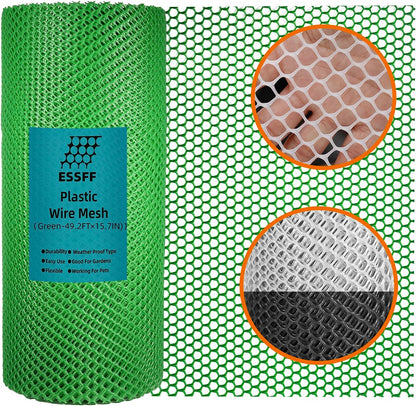Pet & Garden Safeguard - 15.7IN x 16.4FT Roll - Black Plastic Netting, Multi-Use Decorative Fencing for Poultry, Dogs, Rabbits,Chicken and Snake Barrier