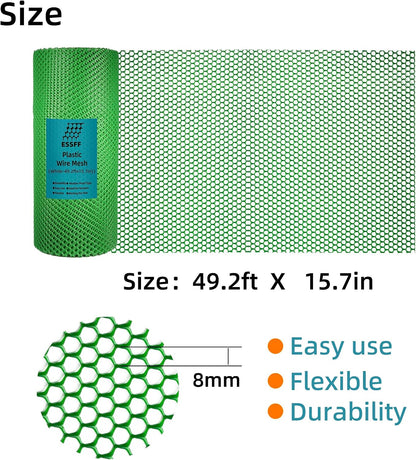 Pet & Garden Safeguard - 15.7IN x 16.4FT Roll - Black Plastic Netting, Multi-Use Decorative Fencing for Poultry, Dogs, Rabbits,Chicken and Snake Barrier