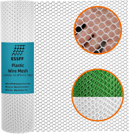 Pet & Garden Safeguard - 15.7IN x 16.4FT Roll - Black Plastic Netting, Multi-Use Decorative Fencing for Poultry, Dogs, Rabbits,Chicken and Snake Barrier