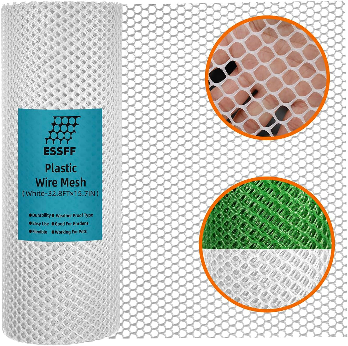 Pet & Garden Safeguard - 15.7IN x 16.4FT Roll - Black Plastic Netting, Multi-Use Decorative Fencing for Poultry, Dogs, Rabbits,Chicken and Snake Barrier