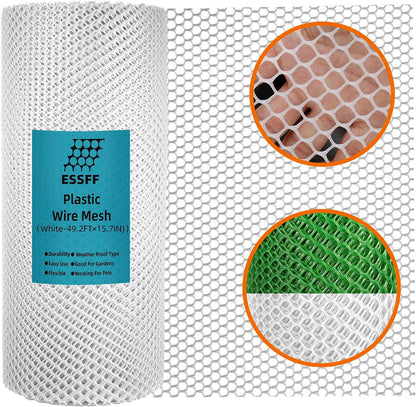 Pet & Garden Safeguard - 15.7IN x 16.4FT Roll - Black Plastic Netting, Multi-Use Decorative Fencing for Poultry, Dogs, Rabbits,Chicken and Snake Barrier