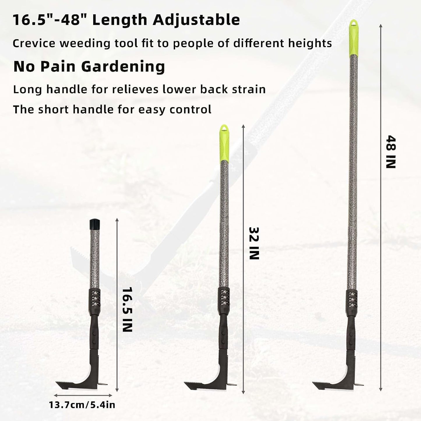 Crack Weeder, Long Handle Crevice Weeding Tool, 48" Weeder Tool