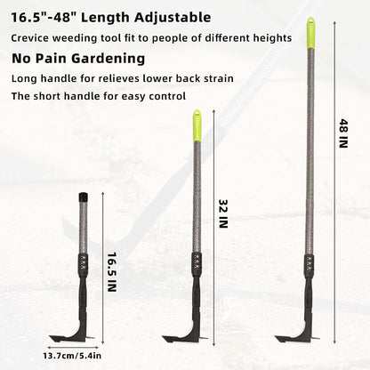 Crack Weeder, Long Handle Crevice Weeding Tool, 48" Weeder Tool