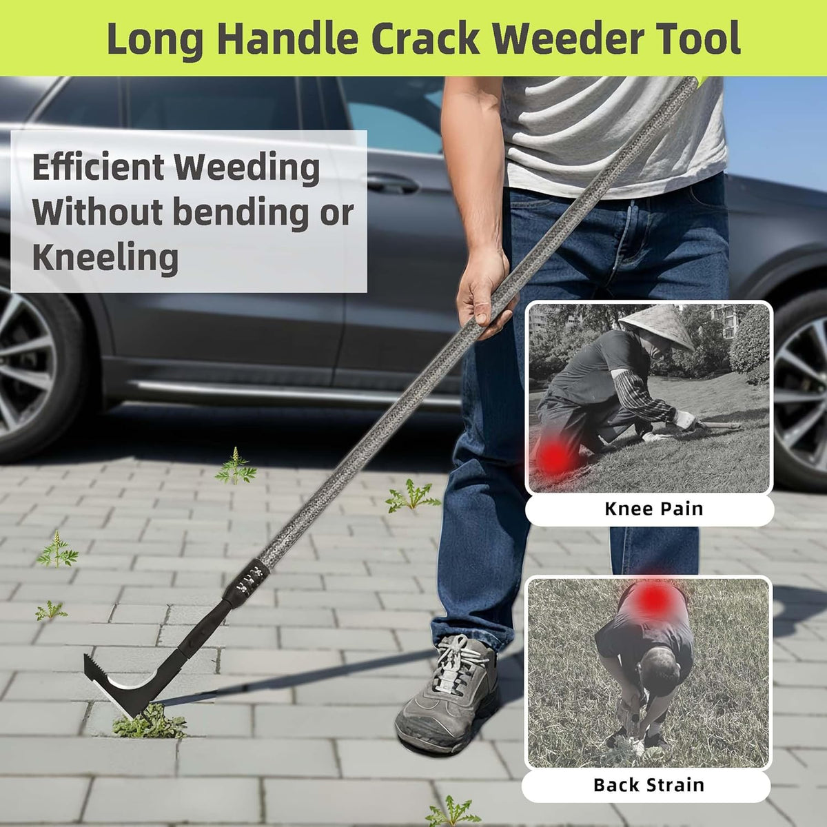 Crack Weeder, Long Handle Crevice Weeding Tool, 48" Weeder Tool