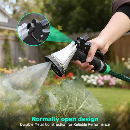 Metal Garden Hose Nozzle, Heavy Duty Water Hose Sprayer, Leak Proof
