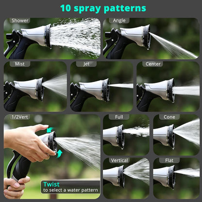 Metal Garden Hose Nozzle, Heavy Duty Water Hose Sprayer, Leak Proof
