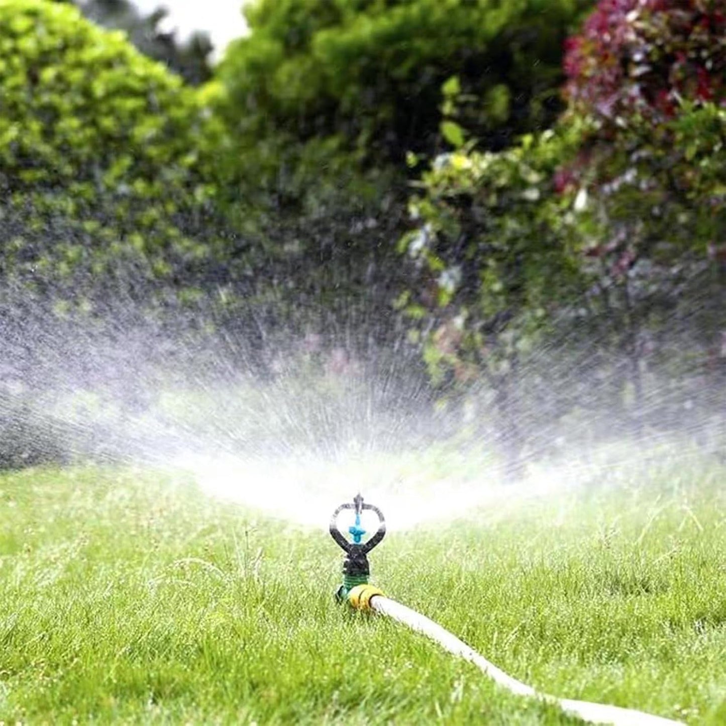 4PCS Sprinklers for Yard,Water Sprinkler for Lawn,360 Degrees Automated Rotating Watering,Made of ABS Crack Resistant Material,for Gardens,Lawns,Yards and Irrigation System（Green）