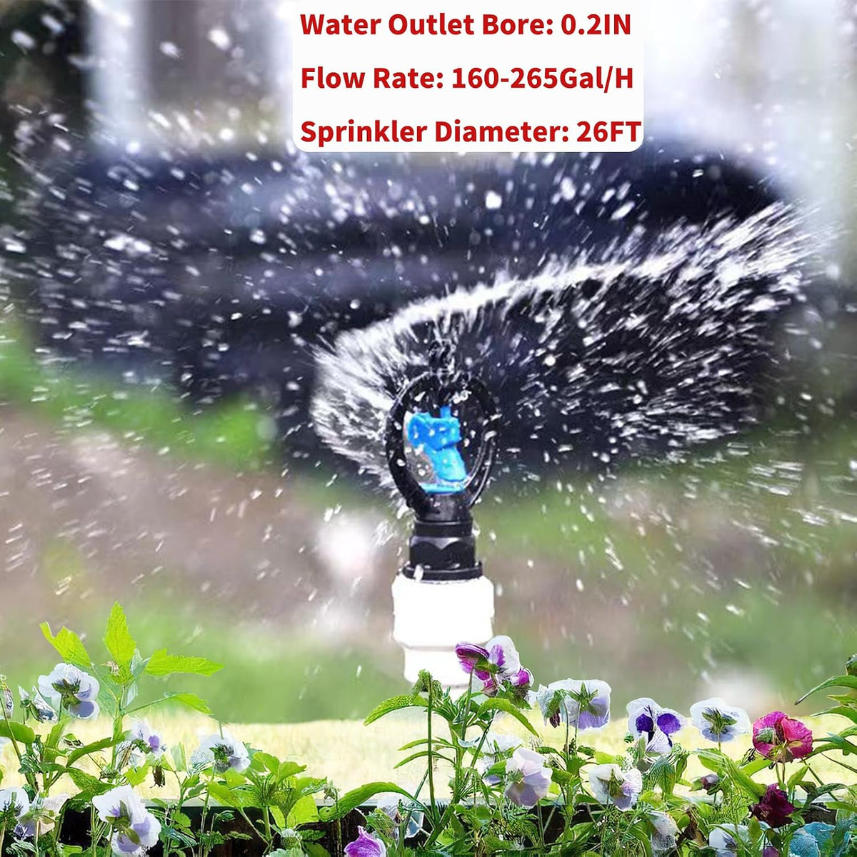 4PCS Sprinklers for Yard,Water Sprinkler for Lawn,360 Degrees Automated Rotating Watering,Made of ABS Crack Resistant Material,for Gardens,Lawns,Yards and Irrigation System（Green）