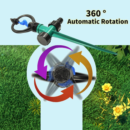 4PCS Sprinklers for Yard,Water Sprinkler for Lawn,360 Degrees Automated Rotating Watering,Made of ABS Crack Resistant Material,for Gardens,Lawns,Yards and Irrigation System（Green）