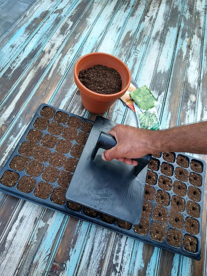 We are the Original 24-Hole Soil Digger and Seed Spacer for Planting Seeds | New Garden Tool, Gift for Gardener | Original USA Design and Patent Pending