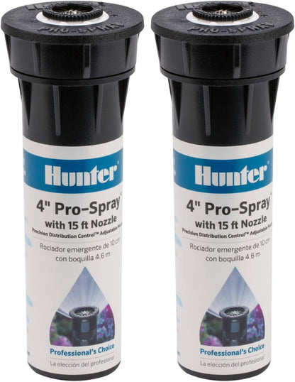 Hunter Pro 4" Pop Up Sprinkler Head, Adjustable 0°–360° Spray Pattern, 8'–15' Coverage, In-Ground Lawn Irrigation System, Sprinkler Head for Yard and Garden