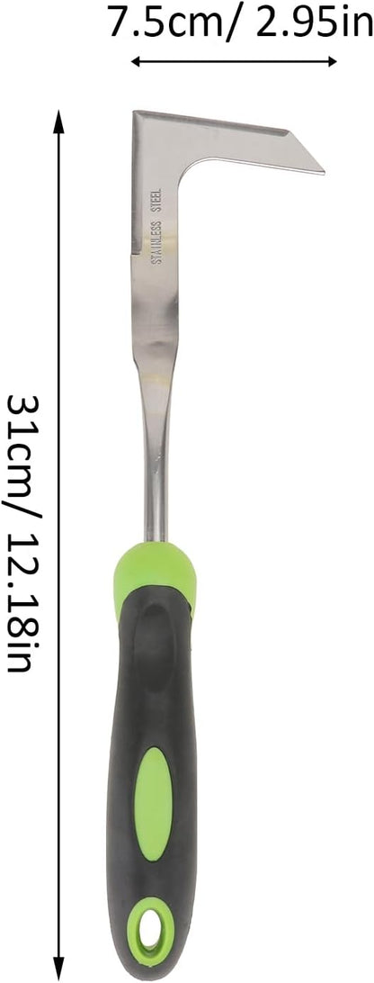 Manual Weeder Garden Tool L-Shaped Stainless Steel Crack Weeding Device for Patio and Lawn Care Sturdy Hand Weeding Tool for Outdoor Garden Maintenance