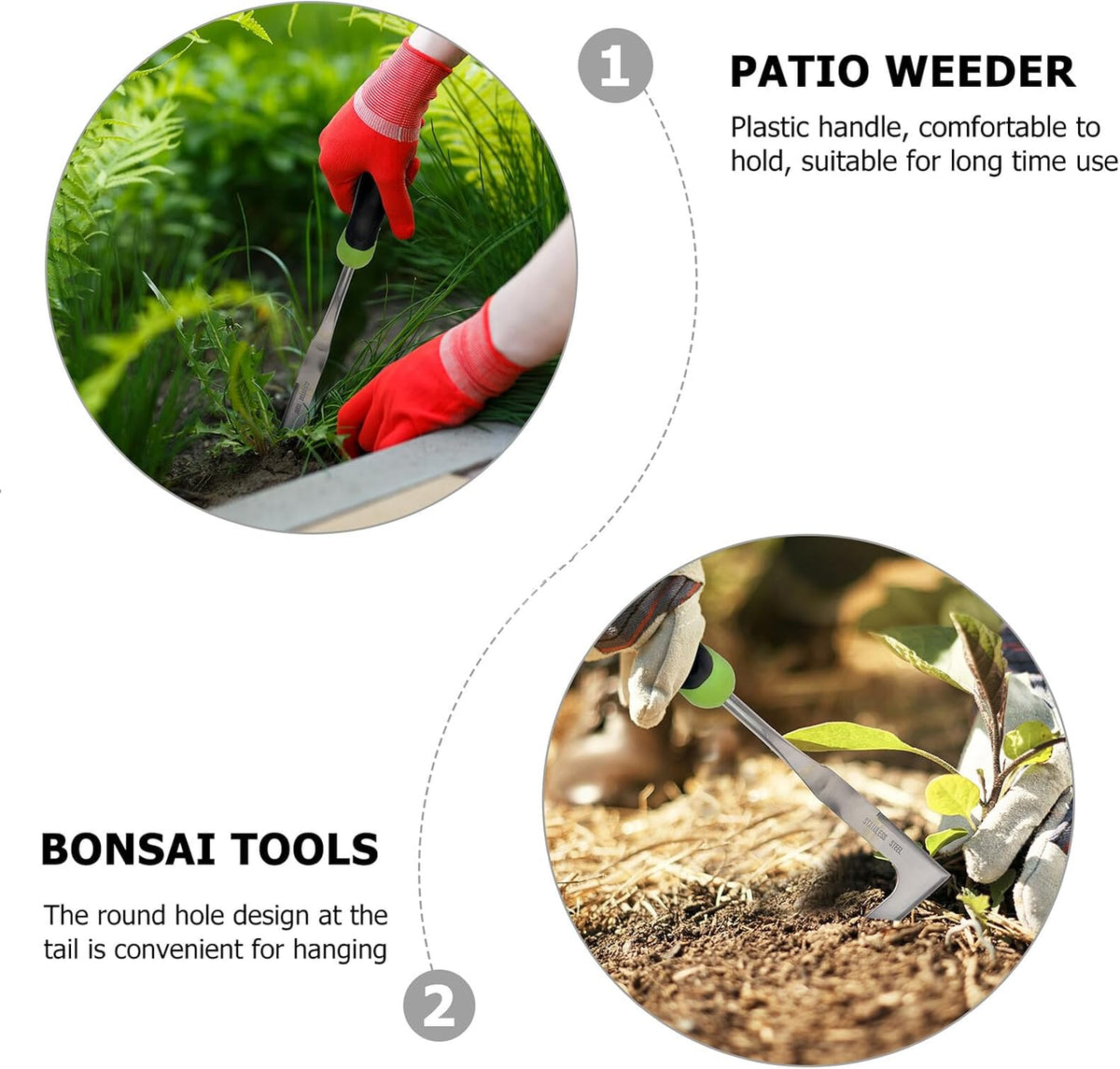 Manual Weeder Garden Tool L-Shaped Stainless Steel Crack Weeding Device for Patio and Lawn Care Sturdy Hand Weeding Tool for Outdoor Garden Maintenance