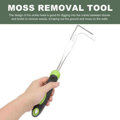 Manual Weeder Garden Tool L-Shaped Stainless Steel Crack Weeding Device for Patio and Lawn Care Sturdy Hand Weeding Tool for Outdoor Garden Maintenance