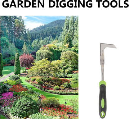 Manual Weeder Garden Tool L-Shaped Stainless Steel Crack Weeding Device for Patio and Lawn Care Sturdy Hand Weeding Tool for Outdoor Garden Maintenance