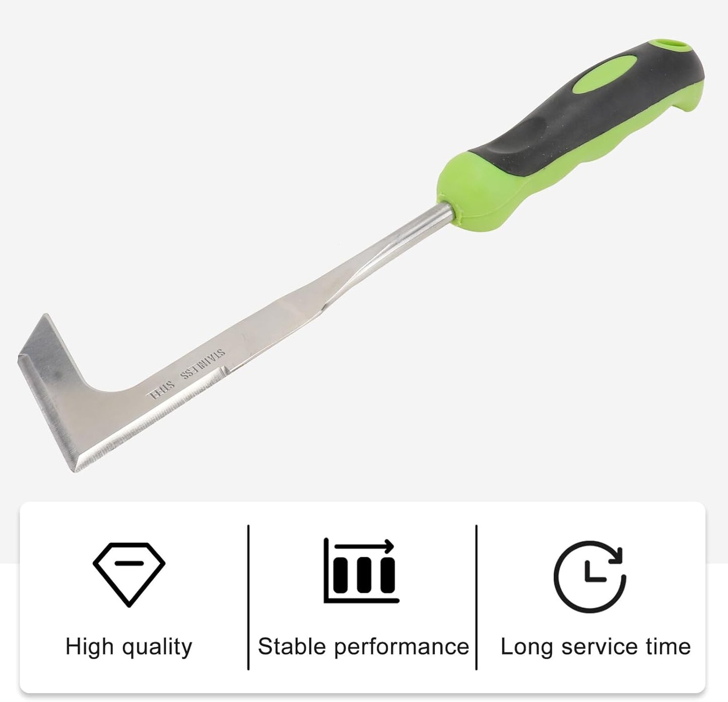 Manual Weeder Garden Tool L-Shaped Stainless Steel Crack Weeding Device for Patio and Lawn Care Sturdy Hand Weeding Tool for Outdoor Garden Maintenance