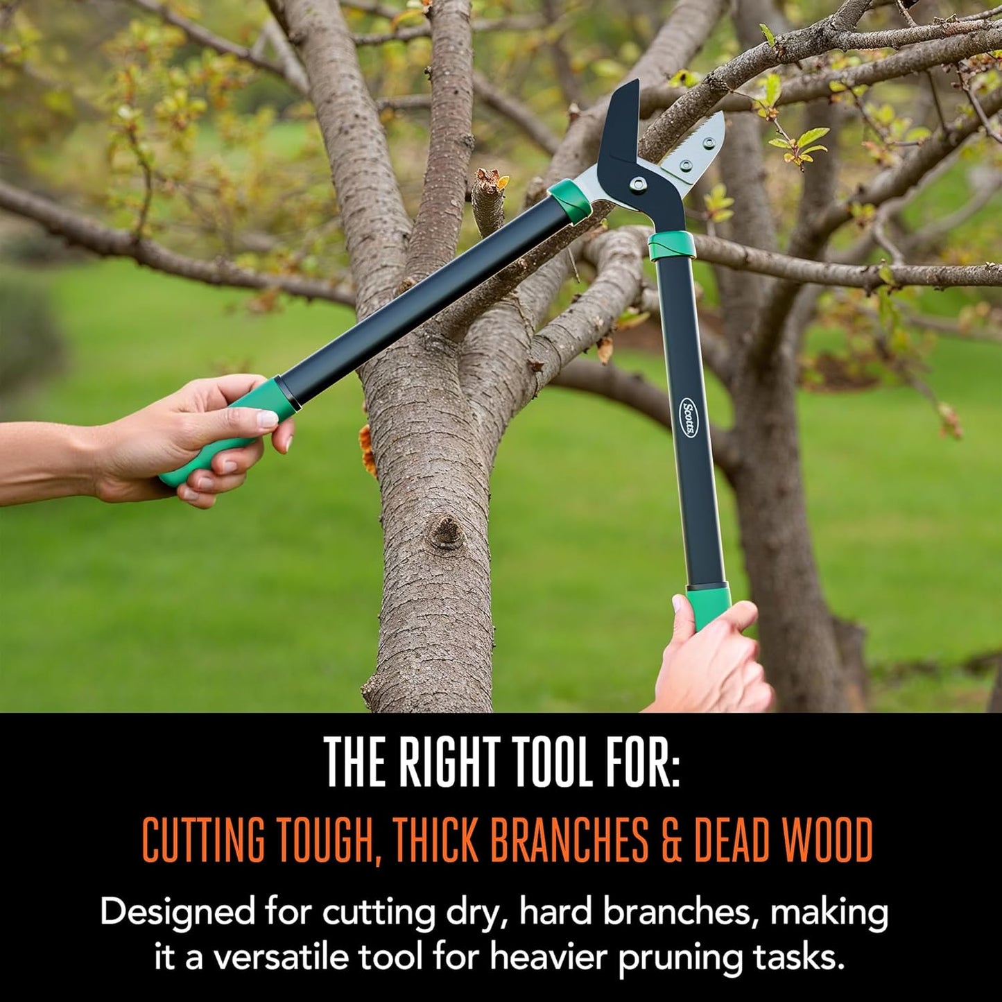 21 in. Anvil Lopper – Heavy-Duty Branch Cutter with Teflon-Coated Carbon Steel Blade, 1.5 in. Cutting Capacity, and Comfort Grip Handles, for Dry, Hard, Thick Branches