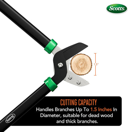 21 in. Anvil Lopper – Heavy-Duty Branch Cutter with Teflon-Coated Carbon Steel Blade, 1.5 in. Cutting Capacity, and Comfort Grip Handles, for Dry, Hard, Thick Branches
