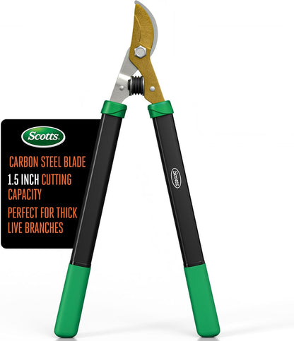 21 in. Anvil Lopper – Heavy-Duty Branch Cutter with Teflon-Coated Carbon Steel Blade, 1.5 in. Cutting Capacity, and Comfort Grip Handles, for Dry, Hard, Thick Branches