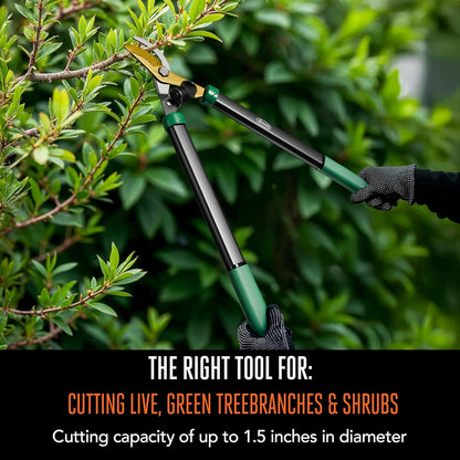 21 in. Anvil Lopper – Heavy-Duty Branch Cutter with Teflon-Coated Carbon Steel Blade, 1.5 in. Cutting Capacity, and Comfort Grip Handles, for Dry, Hard, Thick Branches