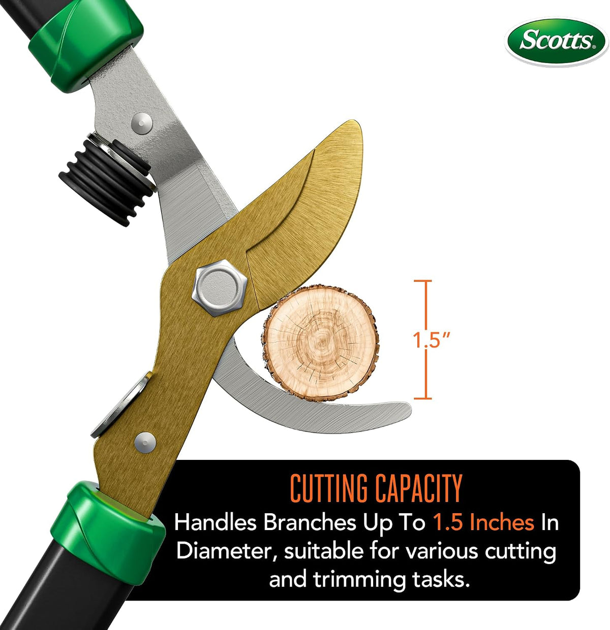 21 in. Anvil Lopper – Heavy-Duty Branch Cutter with Teflon-Coated Carbon Steel Blade, 1.5 in. Cutting Capacity, and Comfort Grip Handles, for Dry, Hard, Thick Branches