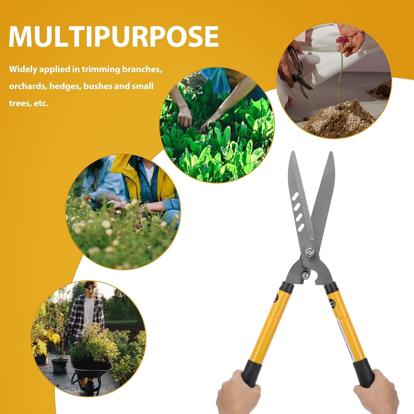 Garden Pruning Shear with Telescopic Handle, Outdoor Branch Cutter, Professional Gardening Lopper for Tree and Shrub Trimming, 1pcs Sturdy Hand Tool for Yard Maintenance