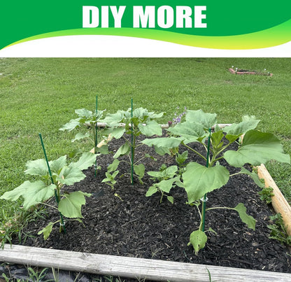 15Set 13.7 Inch Garden Stakes, 48 Pack Tomato Stakes Plastic Coated Metal Plant Sticks DIY 4ft 5ft 6ft 7ft 8ft Stakes Supports for Indoor Outdoor Plants Vegetable