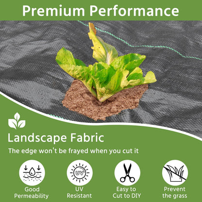 Weed Barrier Fabric 3x300FT Landscape Fabric 3.2oz Weed Barrier Fabric Heavy Duty for Landscaping Fabric Garden Fabric Weed Barrier Weed Blocker Garden Bed Cover, Commercial Driveway