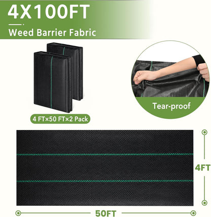 Weed Barrier Fabric 3x300FT Landscape Fabric 3.2oz Weed Barrier Fabric Heavy Duty for Landscaping Fabric Garden Fabric Weed Barrier Weed Blocker Garden Bed Cover, Commercial Driveway