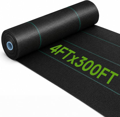 Weed Barrier Fabric 3x300FT Landscape Fabric 3.2oz Weed Barrier Fabric Heavy Duty for Landscaping Fabric Garden Fabric Weed Barrier Weed Blocker Garden Bed Cover, Commercial Driveway
