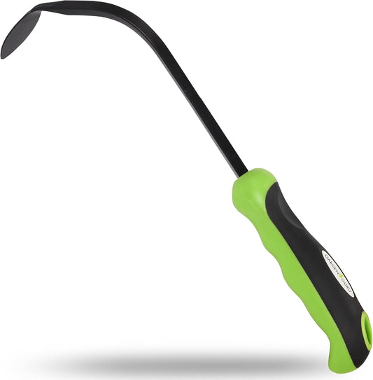 Hook Weeder Tool & Cultivator with Ergonomic Handle – High Carbon Steel Root Weed Puller Cultivator for Dandelion Weeding, Digging, Edging, Planting - Lightweight & Rust Resistant