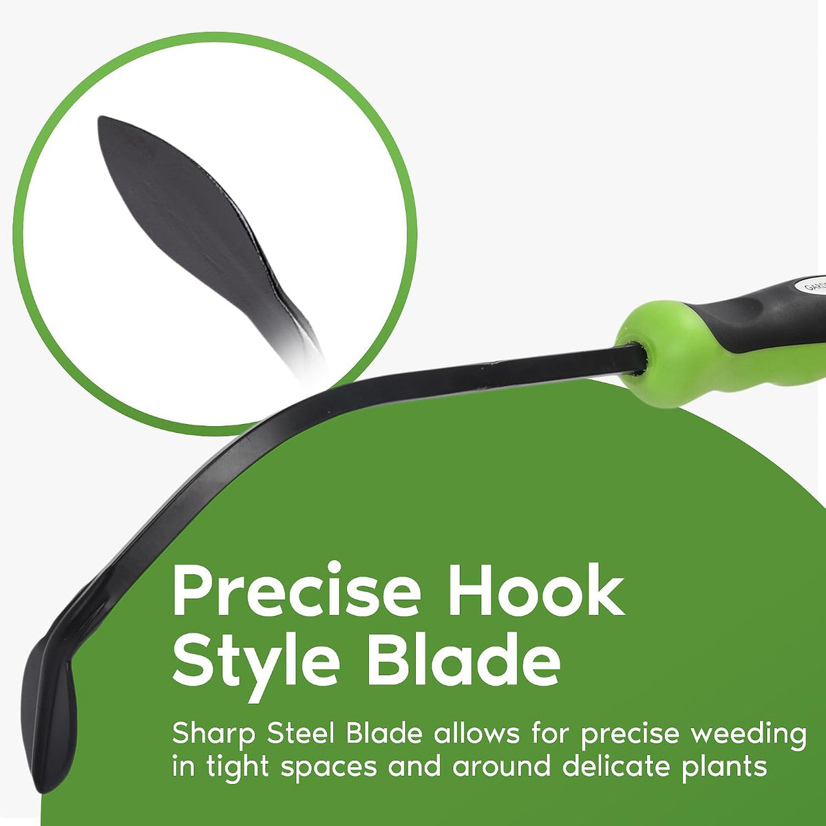 Hook Weeder Tool & Cultivator with Ergonomic Handle – High Carbon Steel Root Weed Puller Cultivator for Dandelion Weeding, Digging, Edging, Planting - Lightweight & Rust Resistant