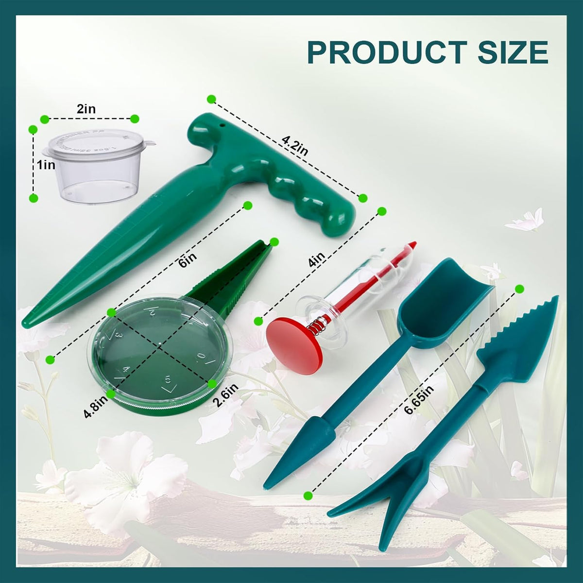 Seed Spreader 4PCS Sowing Seeds Dispenser Set Mini Seed Dispenser for Small Seeds Handheld Seed Planter Tool Seed Dibber Multifunctional Seed Spacer Gardening Tools