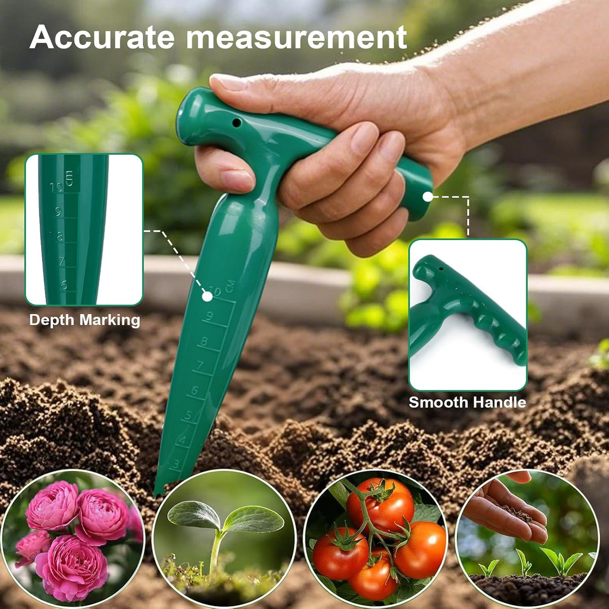 Seed Spreader 4PCS Sowing Seeds Dispenser Set Mini Seed Dispenser for Small Seeds Handheld Seed Planter Tool Seed Dibber Multifunctional Seed Spacer Gardening Tools