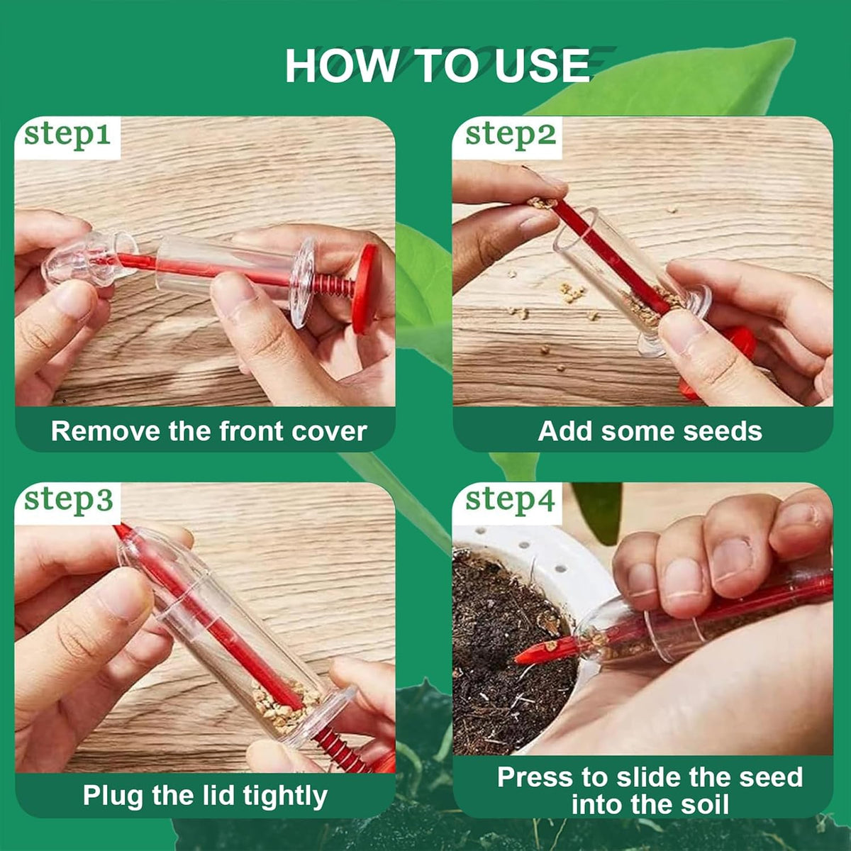 Seed Spreader 4PCS Sowing Seeds Dispenser Set Mini Seed Dispenser for Small Seeds Handheld Seed Planter Tool Seed Dibber Multifunctional Seed Spacer Gardening Tools