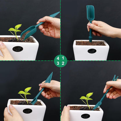 Seed Spreader 4PCS Sowing Seeds Dispenser Set Mini Seed Dispenser for Small Seeds Handheld Seed Planter Tool Seed Dibber Multifunctional Seed Spacer Gardening Tools
