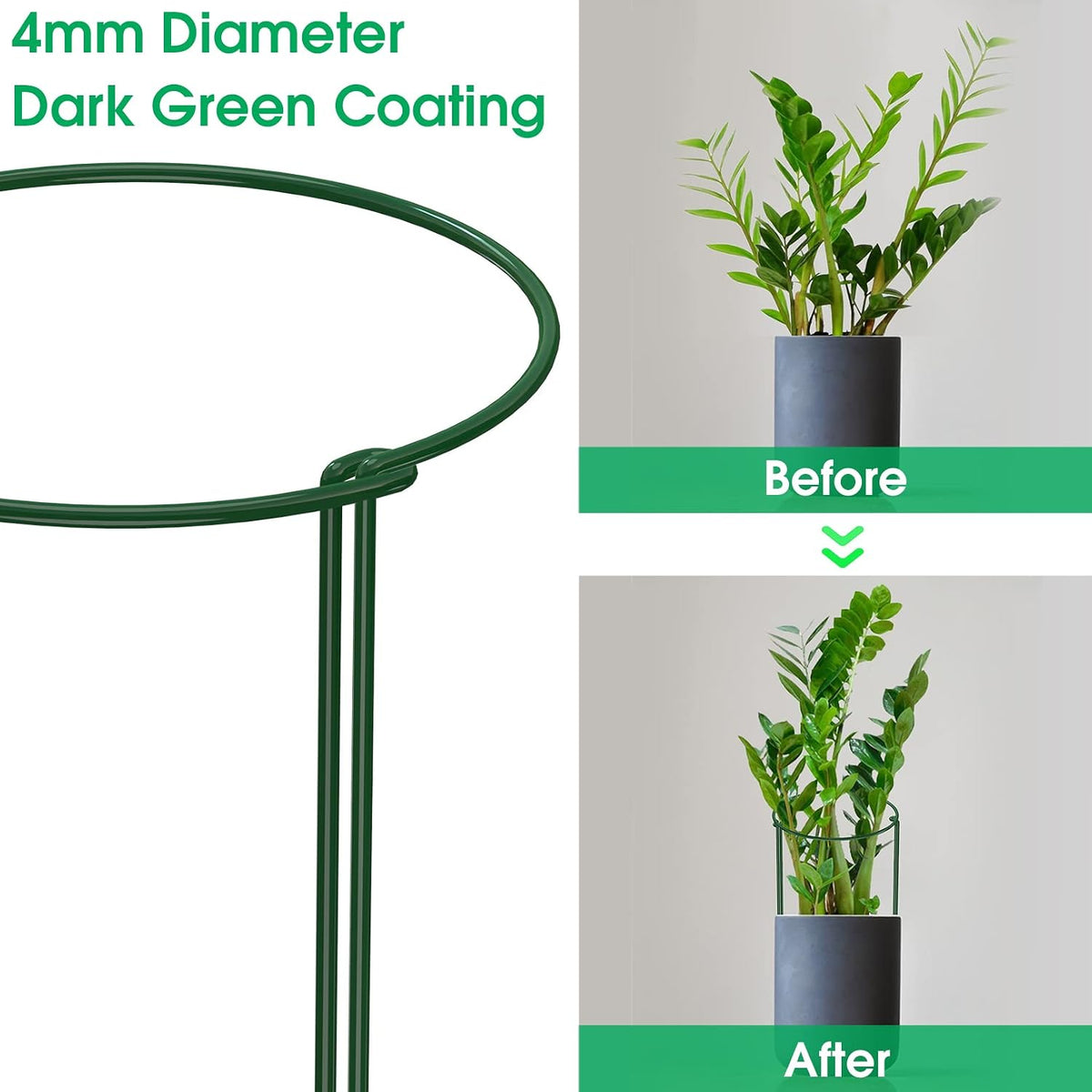 10 Pack Peony Cages and Supports, Plant Support Stakes, 24" x 10"