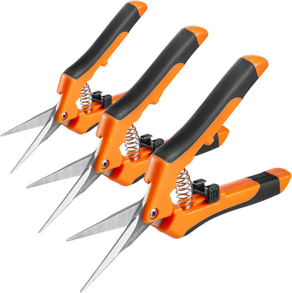 3 Packs 6.5 Inch Pruning Shears Gardening Hand Pruning Snips Gardening Scissors with Straight Stainless Steel Precision Blades
