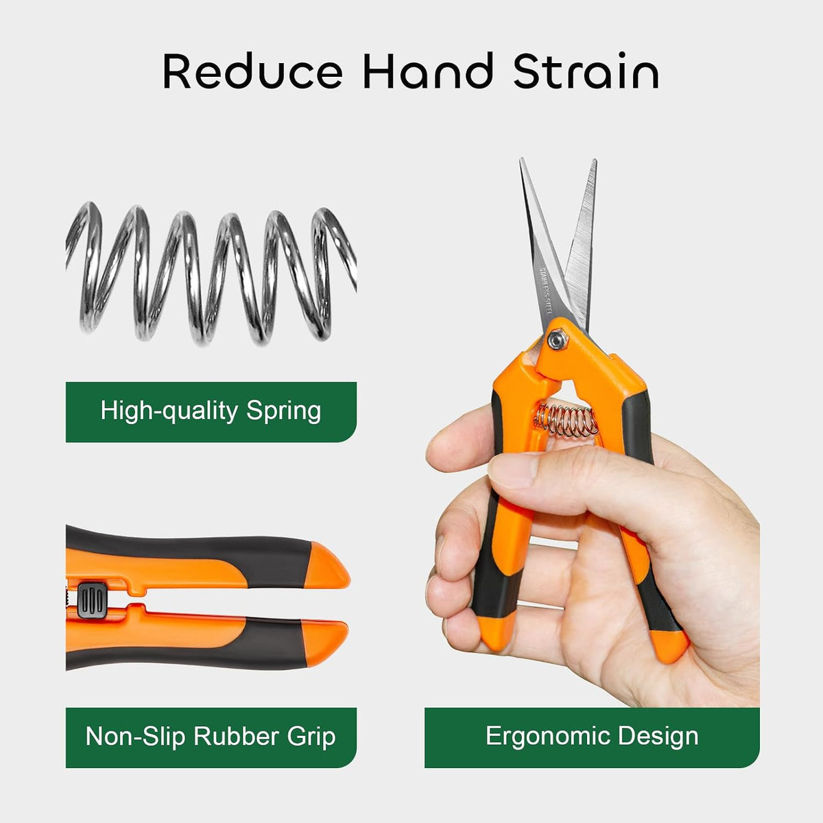 3 Packs 6.5 Inch Pruning Shears Gardening Hand Pruning Snips Gardening Scissors with Straight Stainless Steel Precision Blades