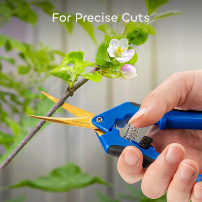 3 Packs 6.5 Inch Pruning Shears Gardening Hand Pruning Snips Gardening Scissors with Straight Stainless Steel Precision Blades